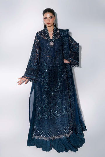 Maria B | Mbroidered Wedding Formals 26 | BD-3106-Peacock Blue
