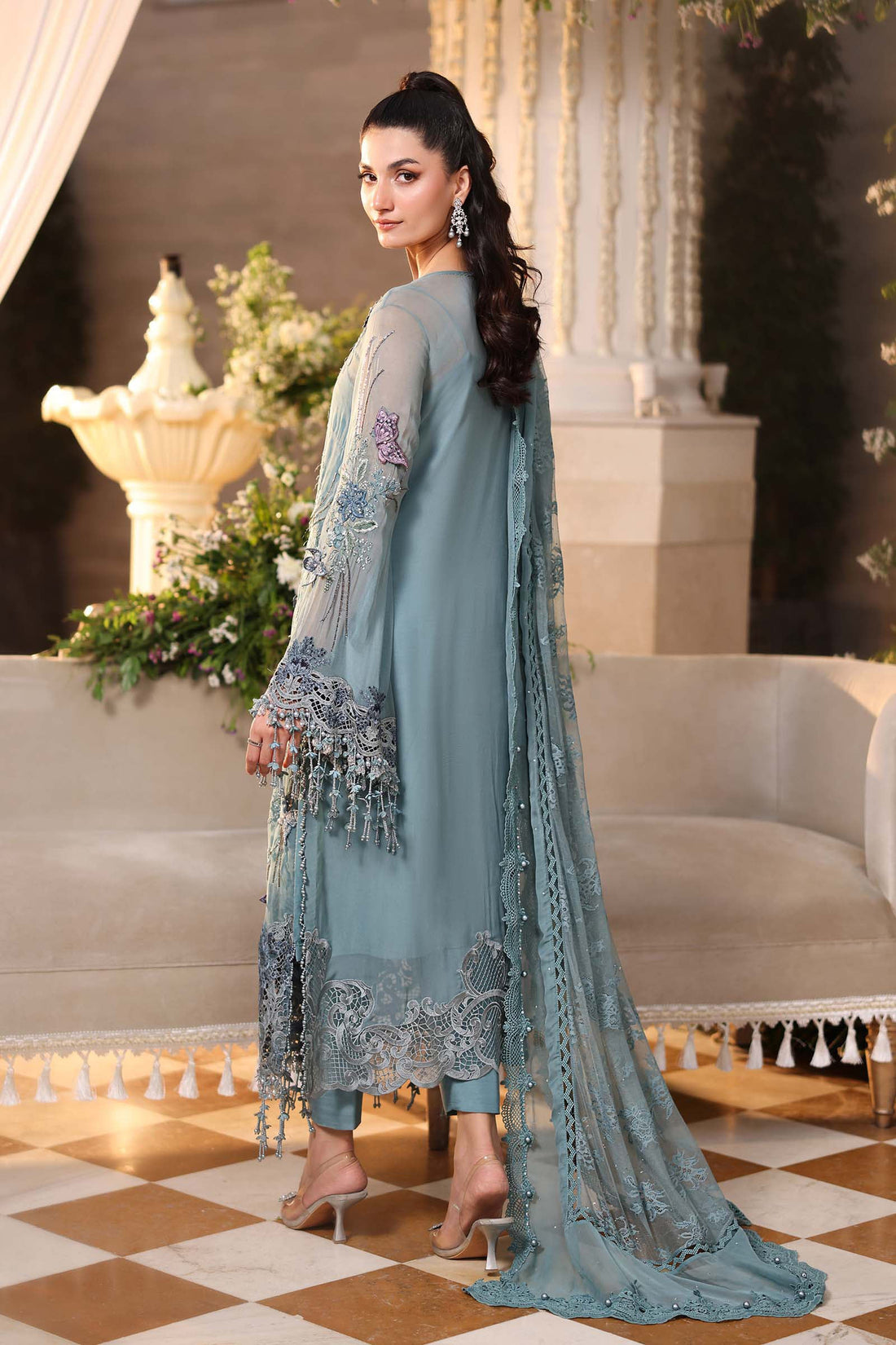 Maria b | Chiffon Formals 26 | MPC-26-106-Slate Blue
