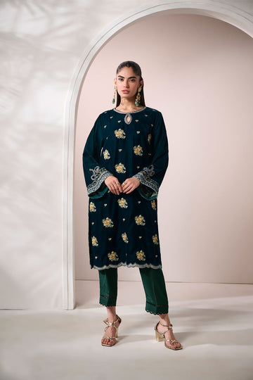 Dhanak | Velvet Edit | FW24DA-1895 DARK GREEN