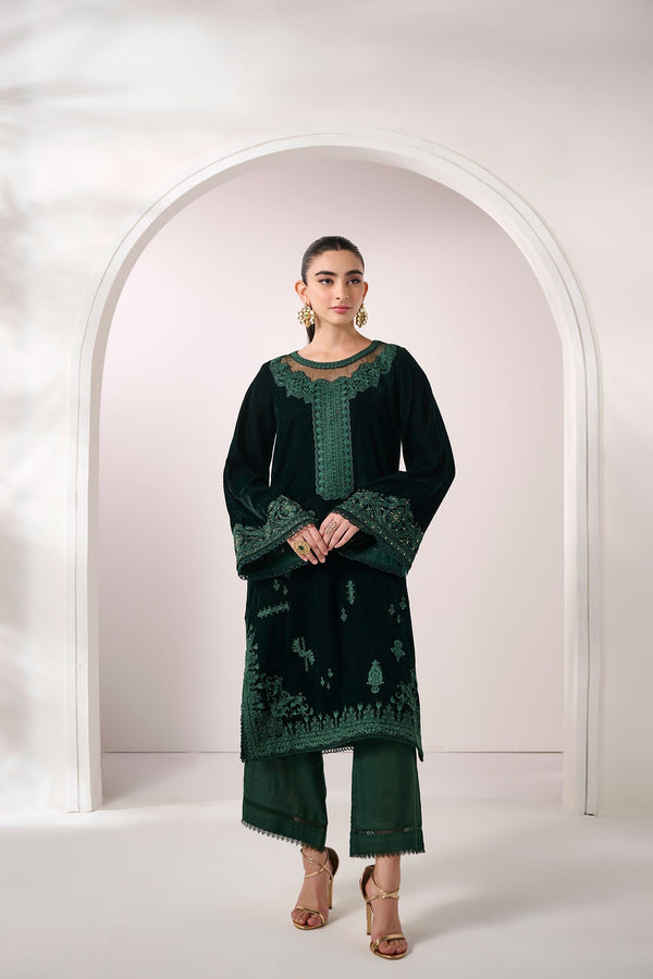 Dhanak | Velvet Edit | FW24DA-1896 DARK GREEN