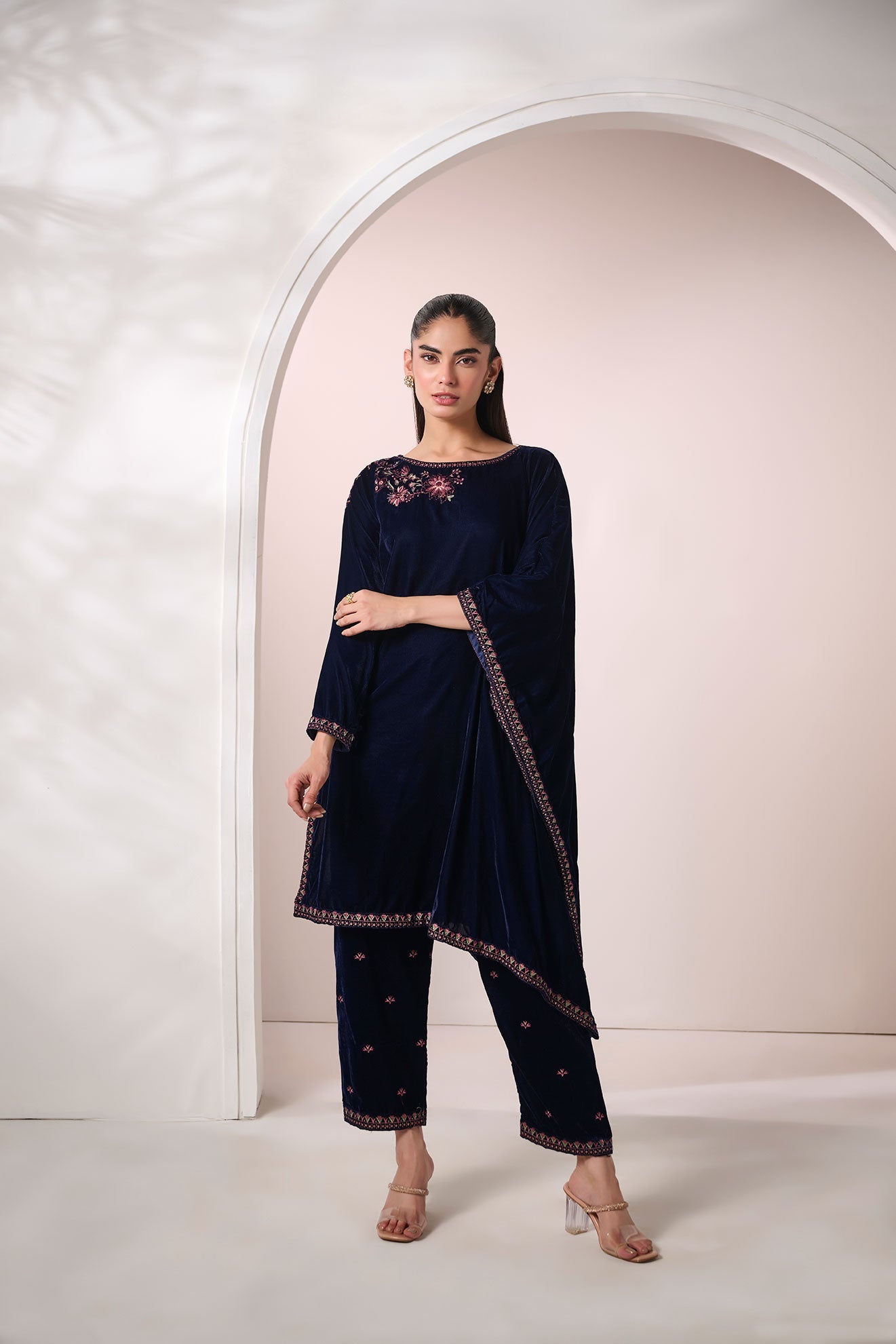 Dhanak | Velvet Edit | FW24DA-2601 NAVY BLUE