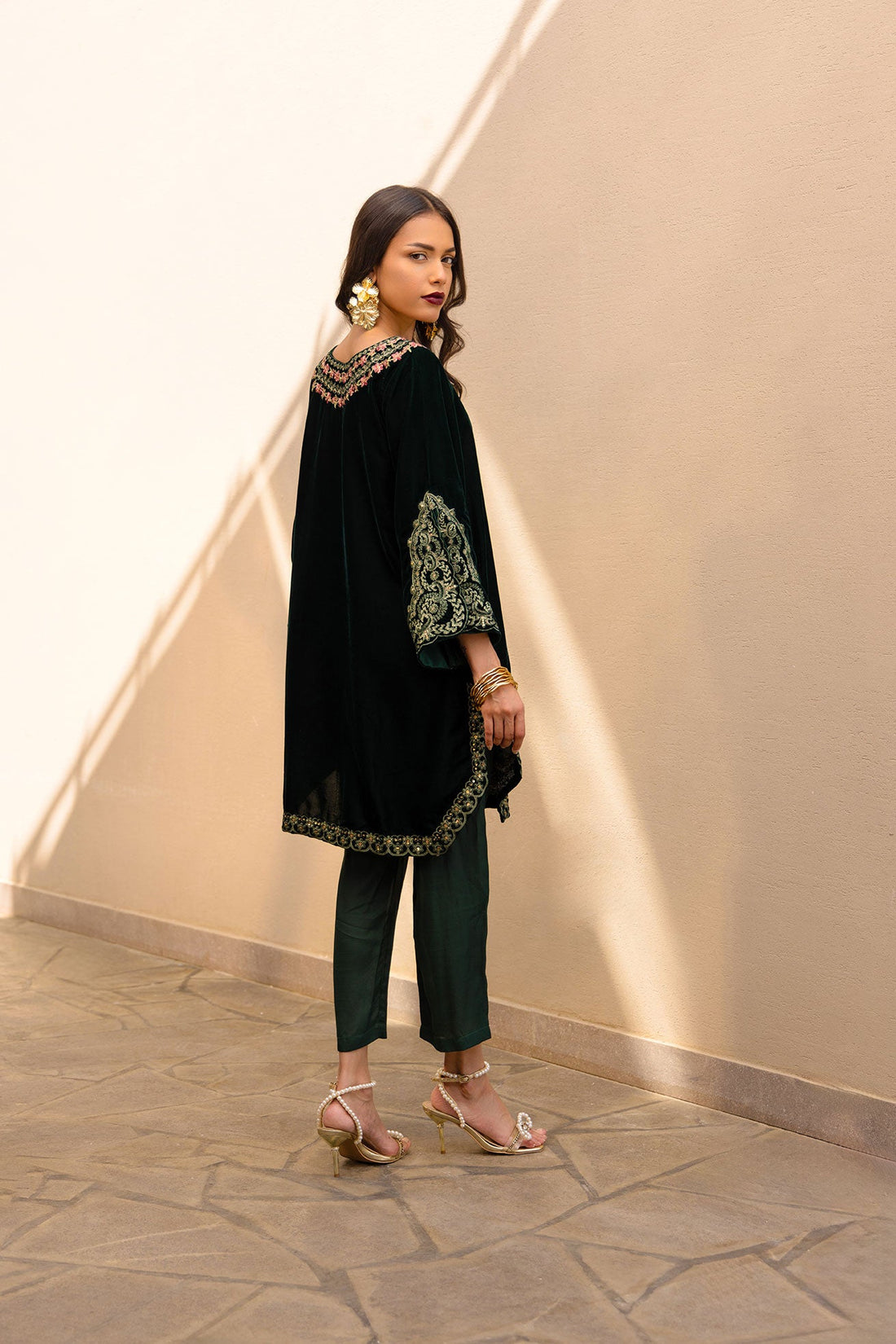 Dhanak | Velvet Edit | FW24DA-2609 DARK GREEN