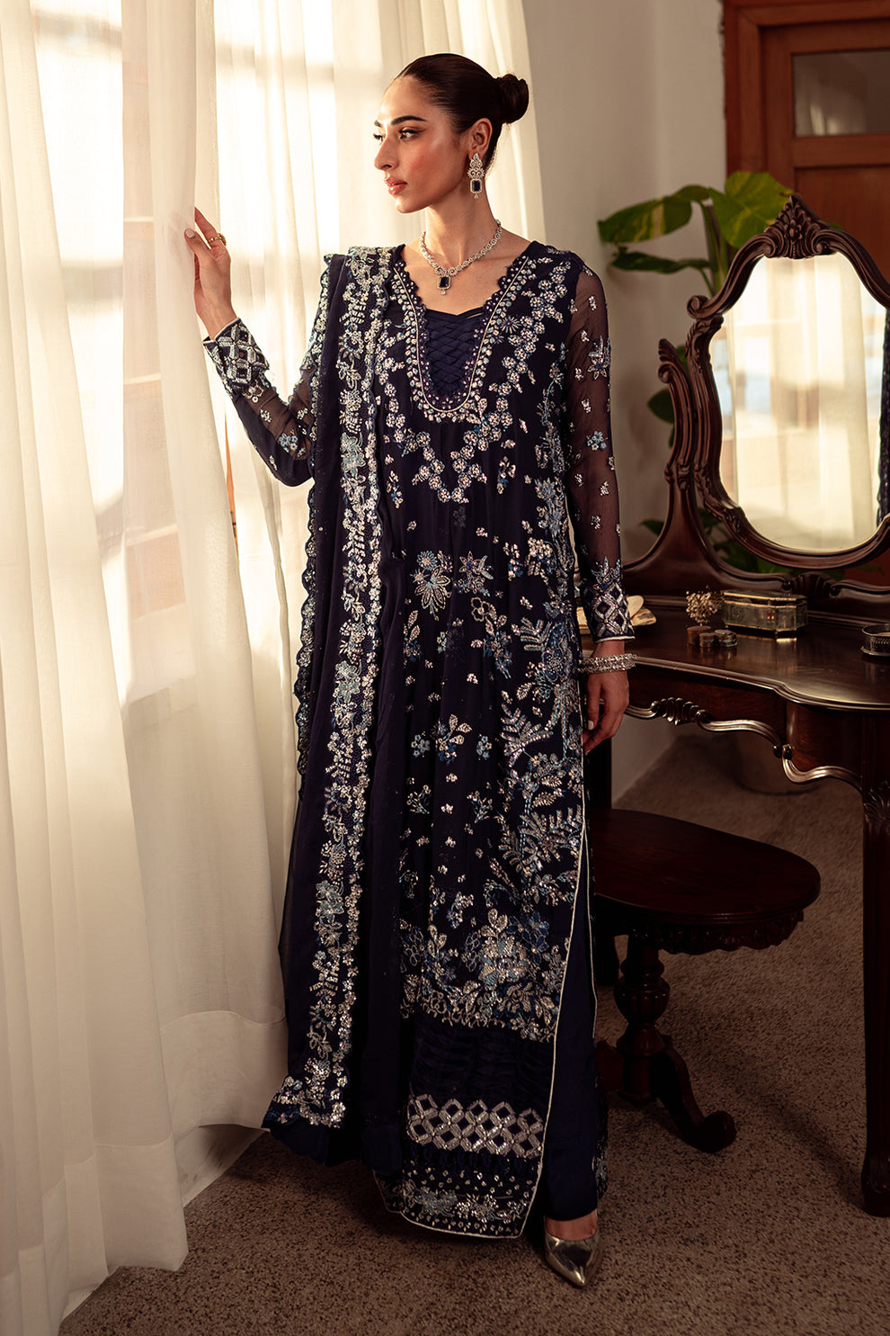 Neeshay | Dastaan Luxury Chiffon | Neelam