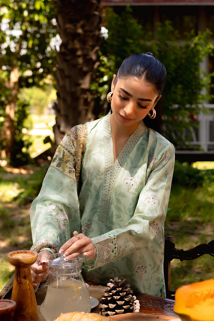 Neeshay | Summer Lines Printkari | SAGE BRUSH - Hoorain Designer Wear - Pakistani Designer Clothes for women, in United Kingdom, United states, CA and Australia