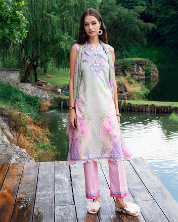 Roheenaz | Garden Veal Printed Lawn 25 | Tulip Sugar