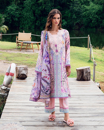 Roheenaz | Garden Veal Printed Lawn 25 |Lilac Dust