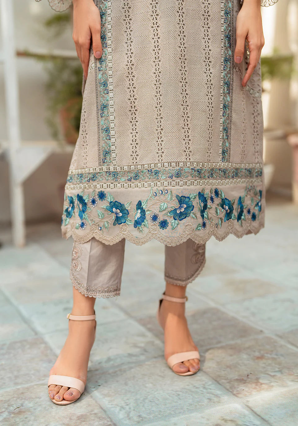 Zarqash | Belle Ame 24 | BL 010 Gris - Pakistani Clothes for women, in United Kingdom and United States