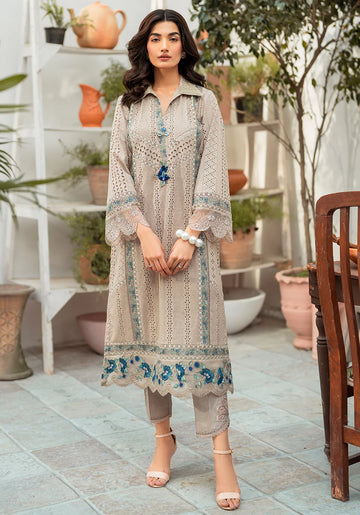 Zarqash | Belle Ame 24 | BL 010 Gris - Pakistani Clothes for women, in United Kingdom and United States