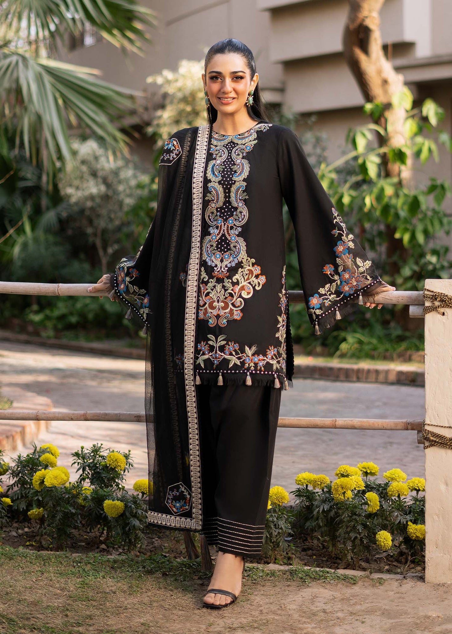 Fozia Khalid | Blossom Festive Lawn 25 | Black viola