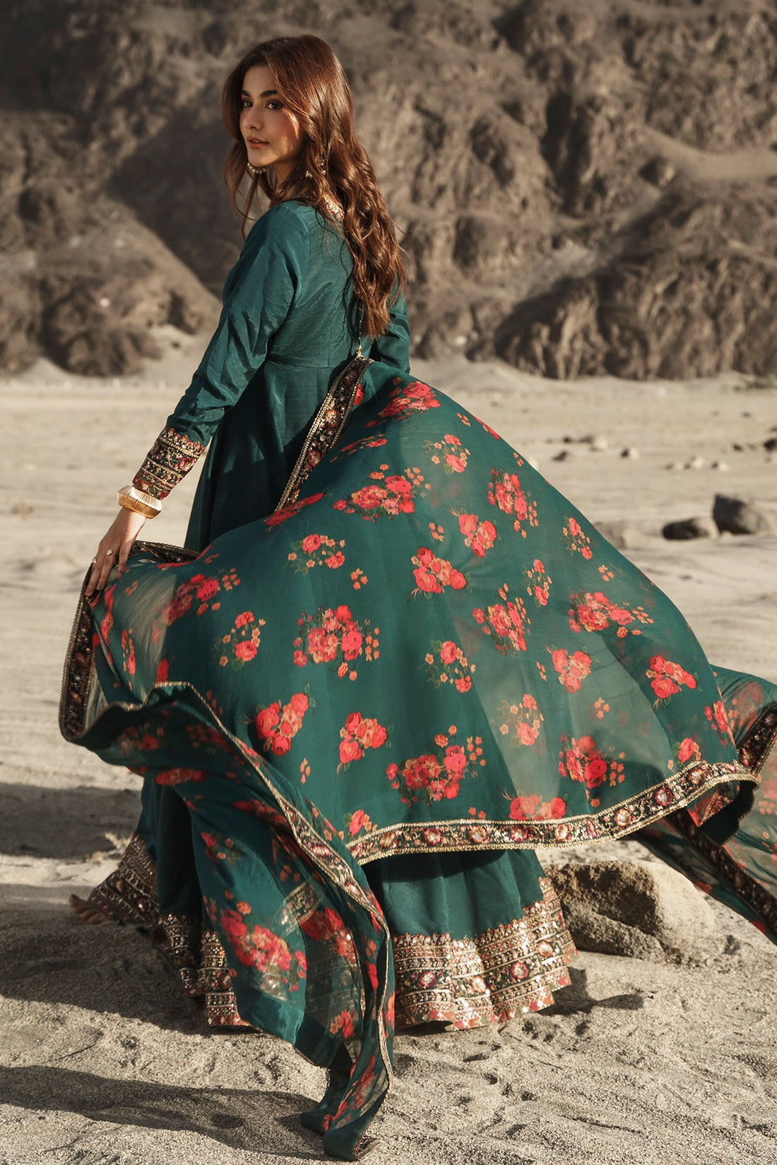 Charizma | Festive Pret | 3 Pcs Stitched Raw Silk Pishwas CMA-6-430-T-Green