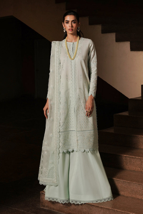 Afrozeh | Chikankari Lawn 24 | Celadon - Hoorain Designer Wear - Pakistani Ladies Branded Stitched Clothes in United Kingdom, United states, CA and Australia