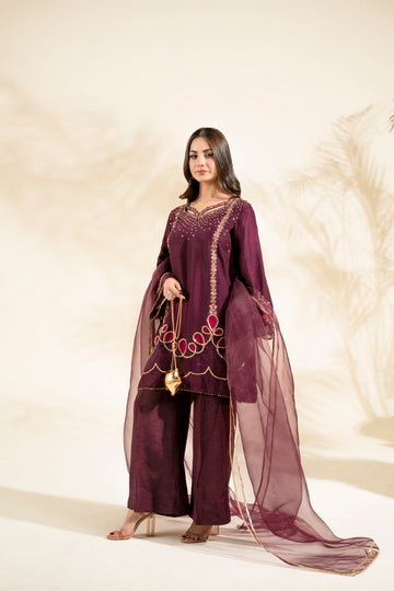 Faiza Faisal | Elara Luxury Pret | PLUM ROYALE