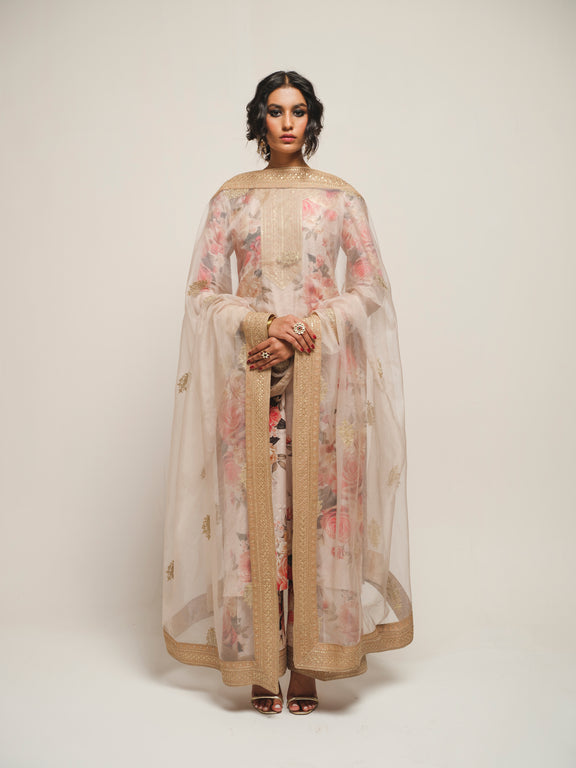 Humjoli | Luxury Collection | Beige Rose - Pakistani Clothes for women, in United Kingdom and United States