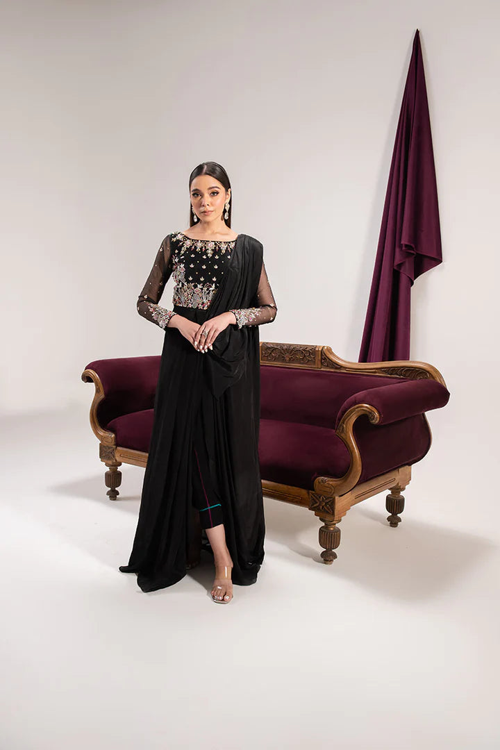 Maria Osama Khan | Tiffany Formals | Obsidian - Hoorain Designer Wear - Pakistani Designer Clothes for women, in United Kingdom, United states, CA and Australia
