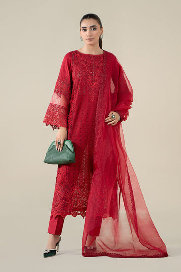 Maria B | Pre Fall Dresses | 3 Piece Embroidered Lawn Suit Red