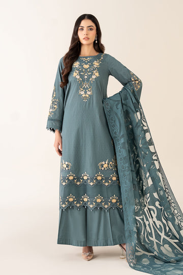 Maria B | Pre Fall Dresses | 3 Piece Embroidered Dobby Suit Teal
