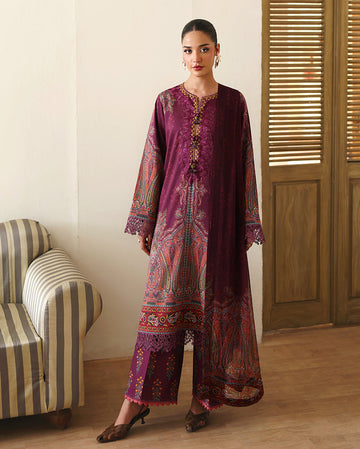 Roheenaz | Eclat Garden Printed Lawn | Dahlia Dream