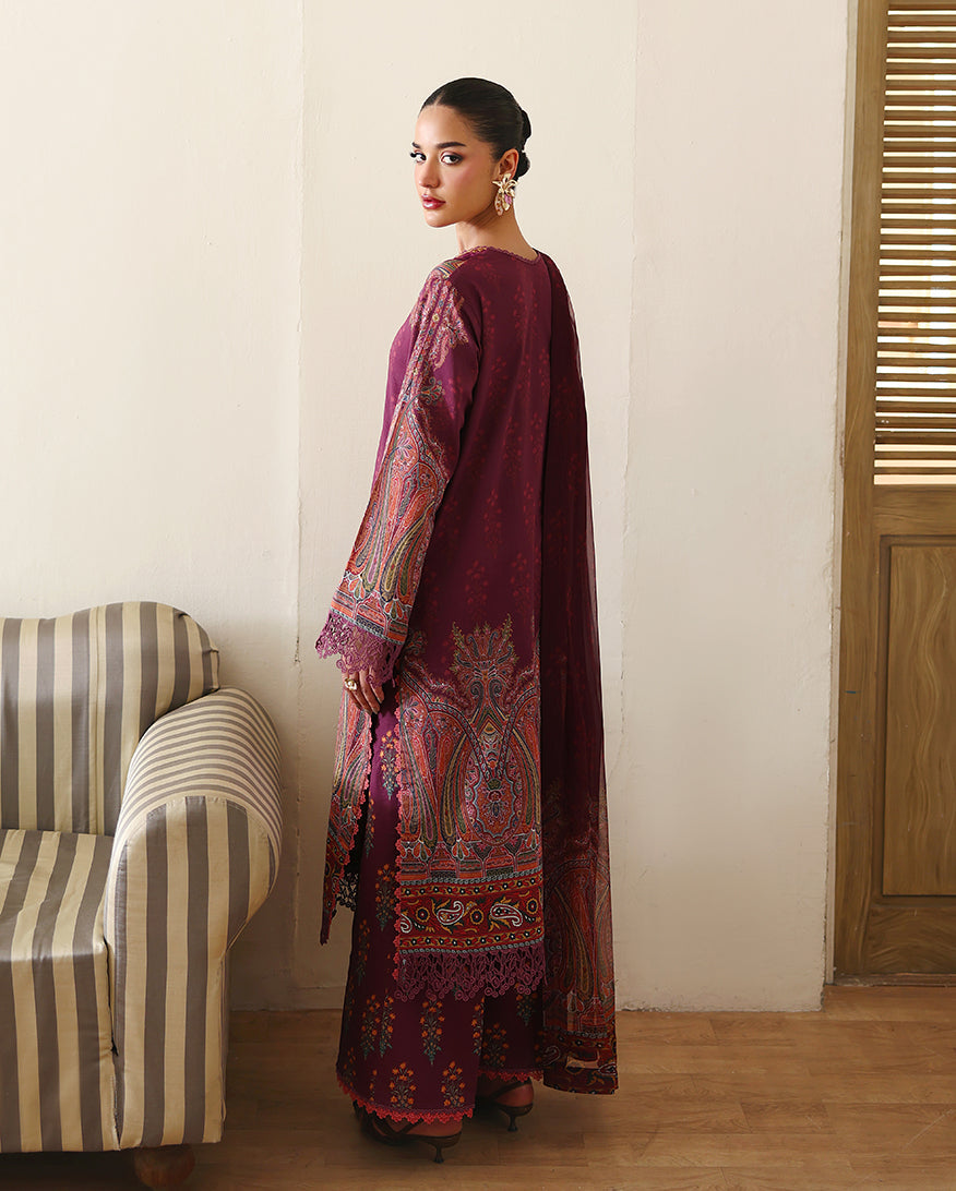 Roheenaz | Eclat Garden Printed Lawn | Dahlia Dream