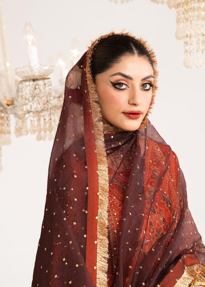 Dastoor | Sajni Luxury Eid Collection 24 | Ruby - Hoorain Designer Wear - Pakistani Ladies Branded Stitched Clothes in United Kingdom, United states, CA and Australia