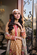 Dhanak | Lawn Collection SS-24 | 3182-Mustard - Pakistani Clothes for women, in United Kingdom and United States