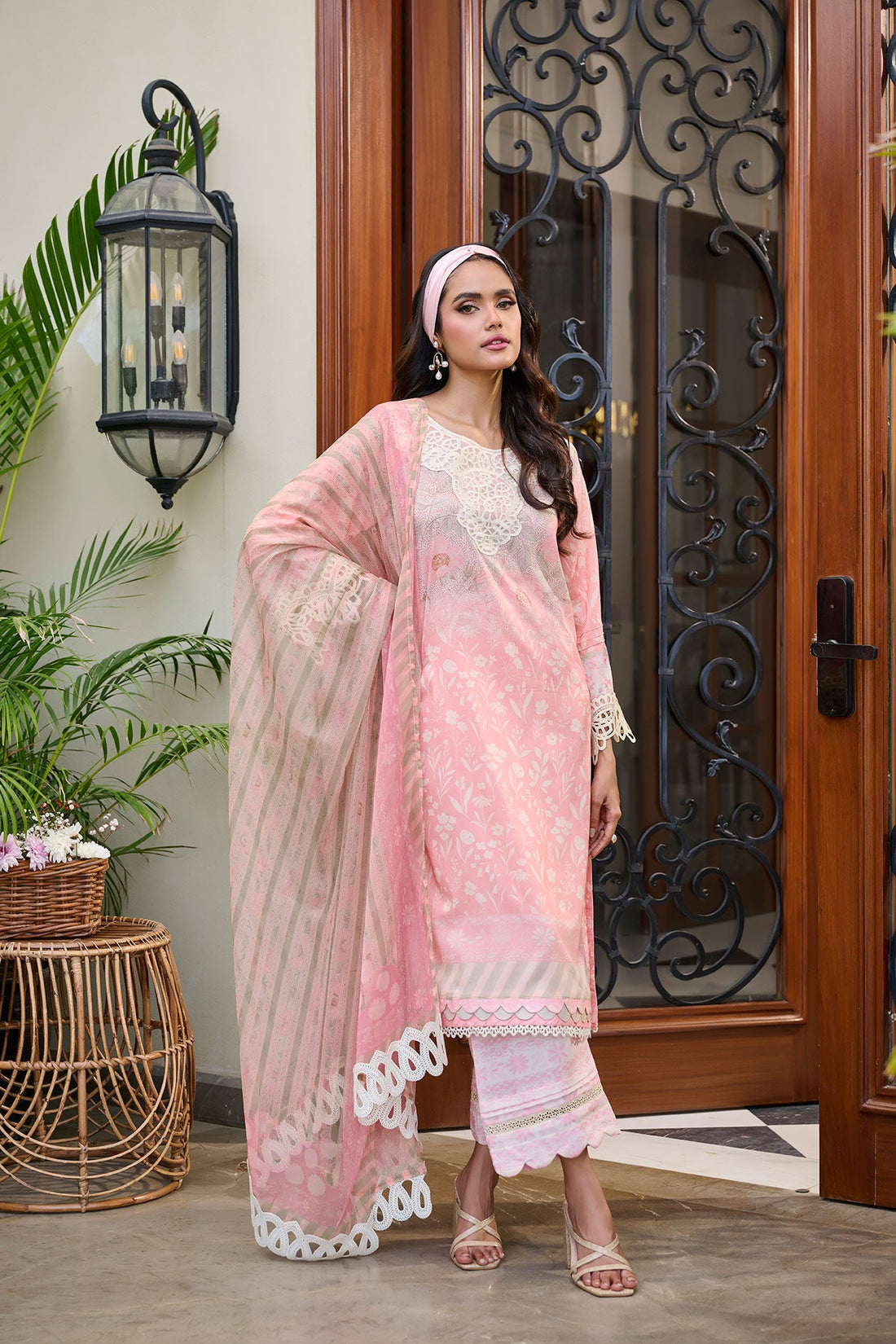 Dhanak | Lawn Collection SS-24 | 3183-Pink - Pakistani Clothes for women, in United Kingdom and United States