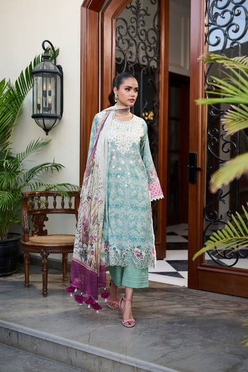 Dhanak | Lawn Collection SS-24 | 3187-Dark Green - Pakistani Clothes for women, in United Kingdom and United States