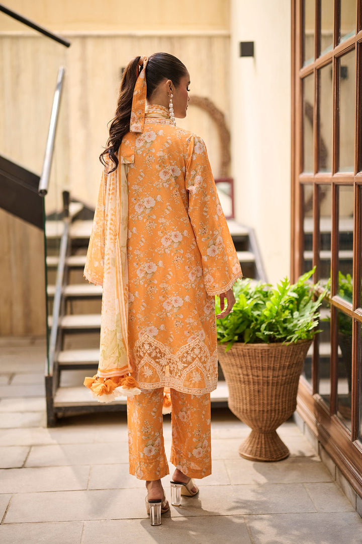 Dhanak | Lawn Collection SS-24 | 3190-Orange - Pakistani Clothes for women, in United Kingdom and United States