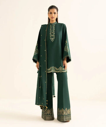 Sapphire | Fall Winter 25 | 3 Piece - Embroidered Cotton Suit ESG25V832SOU