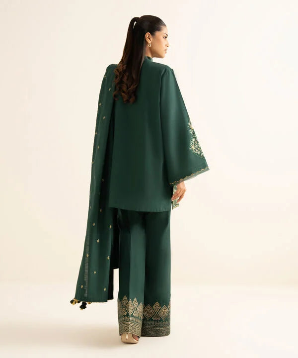 Sapphire | Fall Winter 25 | 3 Piece - Embroidered Cotton Suit ESG25V832SOU