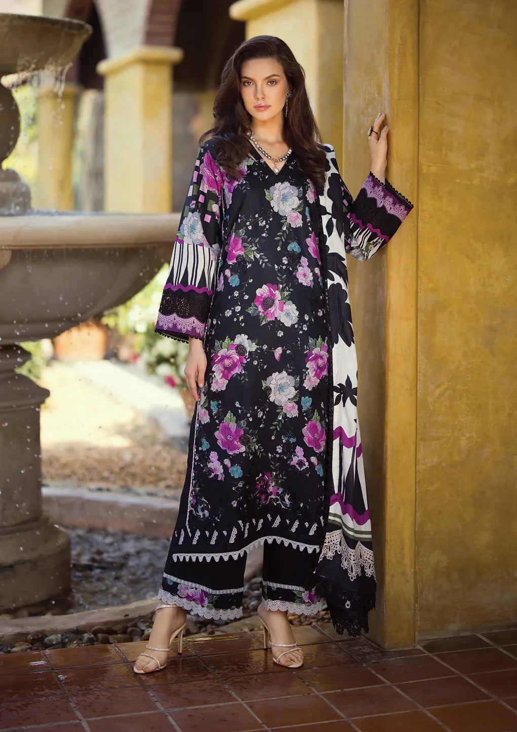 Elaf Premium | Print Chikankari 24 | ECT-02B DARIEN - Pakistani Clothes for women, in United Kingdom and United States