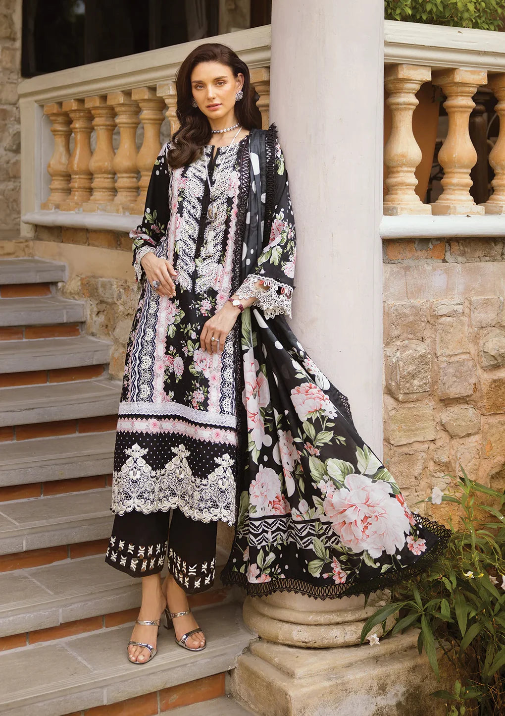 Elaf Premium | Print Chikankari 24 | ECT-05B WILD FLOWER - Pakistani Clothes for women, in United Kingdom and United States