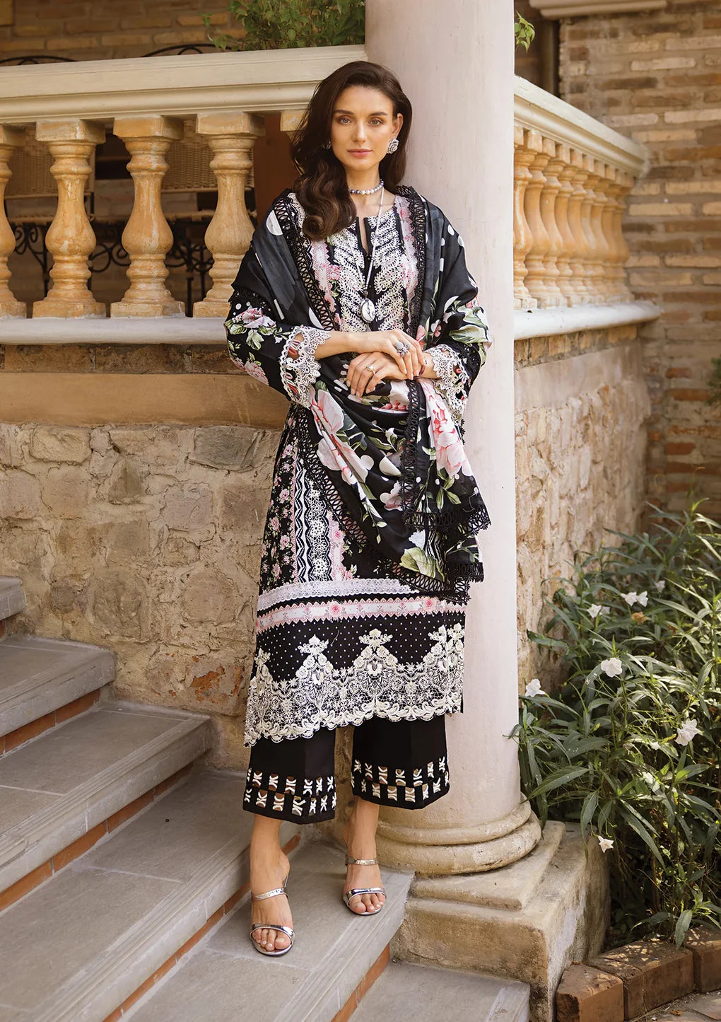 Elaf Premium | Print Chikankari 24 | ECT-05B WILD FLOWER - Pakistani Clothes for women, in United Kingdom and United States