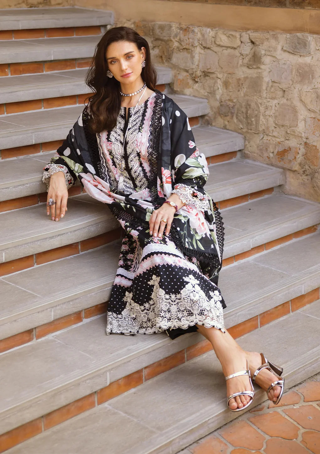 Elaf Premium | Print Chikankari 24 | ECT-05B WILD FLOWER - Pakistani Clothes for women, in United Kingdom and United States