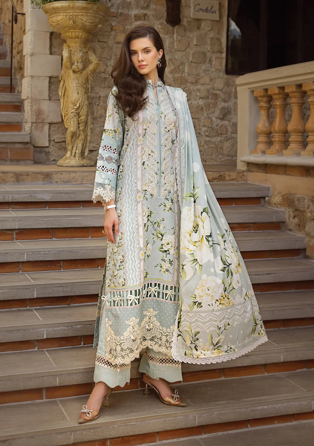 Elaf Premium | Print Chikankari 24 | ECT-05A WATERLILLY - Pakistani Clothes for women, in United Kingdom and United States