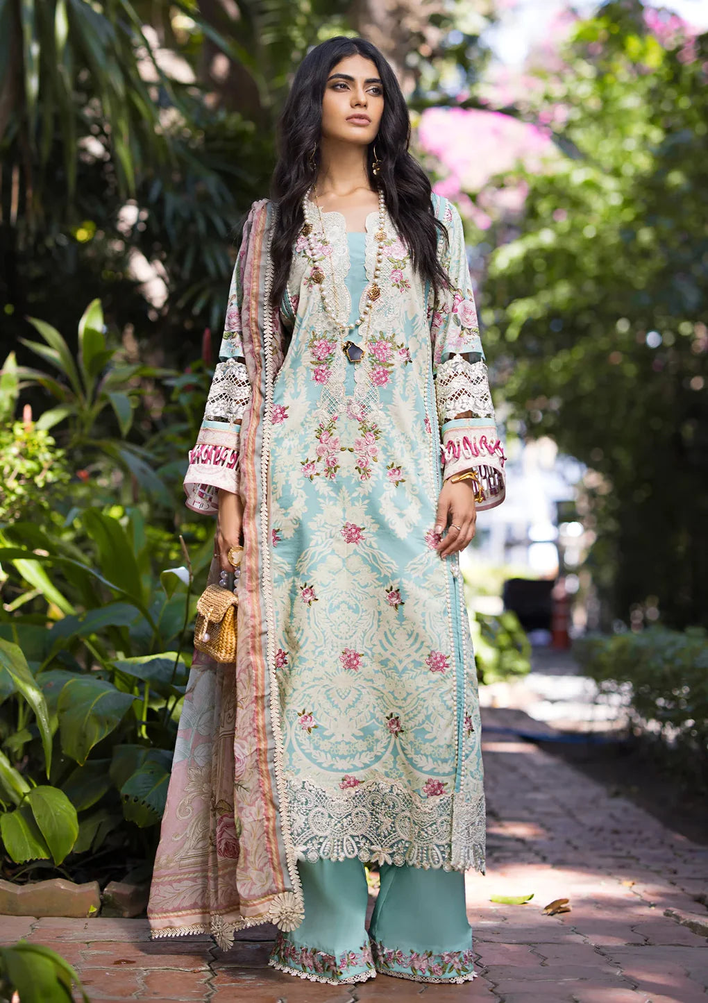 Elaf Premium | Signature Embroidered Lawn 24 | ESL-02B PEARLY ESSENCE - Pakistani Clothes for women, in United Kingdom and United States