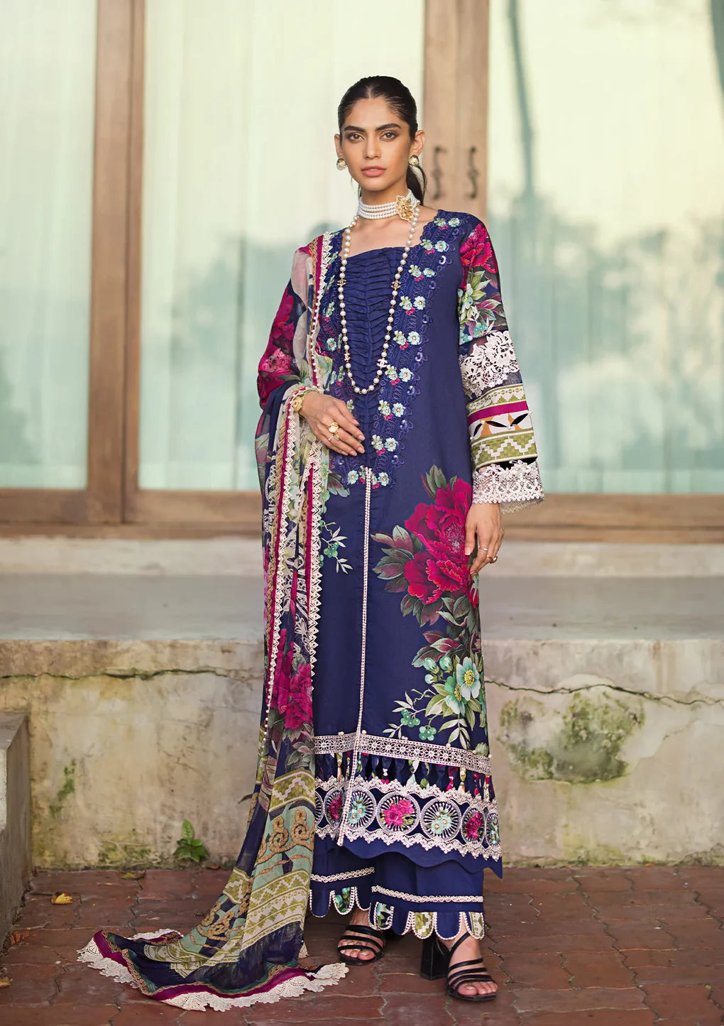 Elaf Premium | Signature Embroidered Lawn 24 | ESL-08A SINCLAIR - Pakistani Clothes for women, in United Kingdom and United States