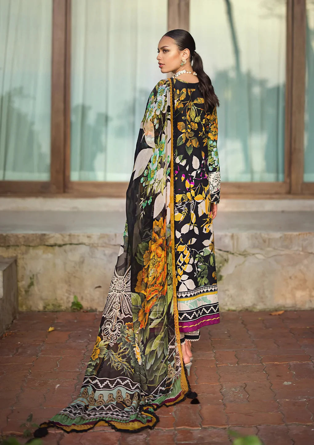 Elaf Premium | Signature Embroidered Lawn 24 | ESL-08B NIGHTFALL - Pakistani Clothes for women, in United Kingdom and United States