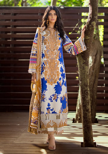 Elaf Premium | Signature Embroidered Lawn 24 | ESL-01A OPRAH - Pakistani Clothes for women, in United Kingdom and United States