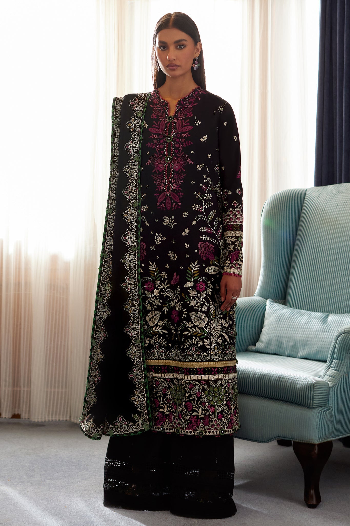 Elan | Lawn’24 |QISTINA (EL24-03 B) - Pakistani Clothes for women, in United Kingdom and United States