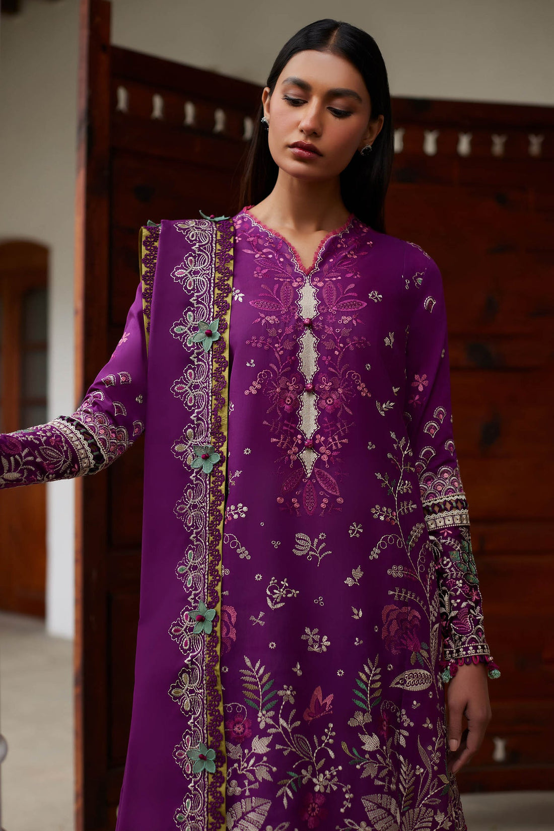 Elan | Lawn’24 |QISTINA (EL24-03 A) - Pakistani Clothes for women, in United Kingdom and United States