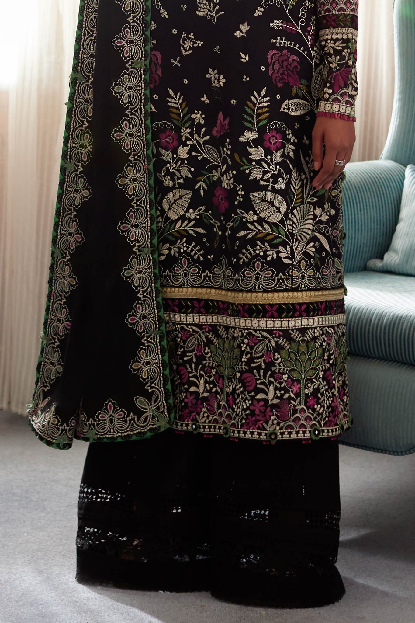 Elan | Lawn’24 |QISTINA (EL24-03 B) - Pakistani Clothes for women, in United Kingdom and United States