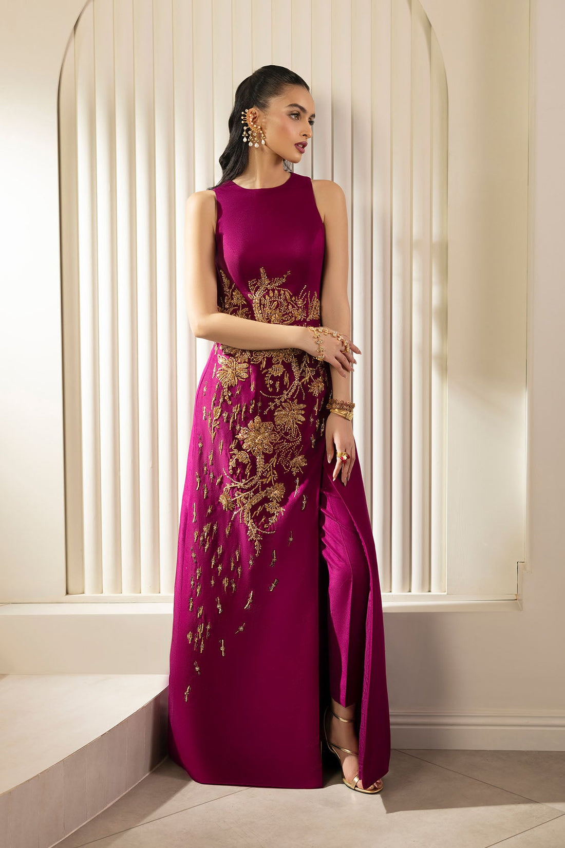 Erum Khan | Elan Formals |Mulberry Gold