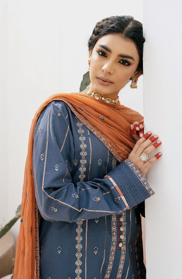 Emaan Adeel | Gul Mohr Eid Pret | AMBER - Hoorain Designer Wear - Pakistani Ladies Branded Stitched Clothes in United Kingdom, United states, CA and Australia