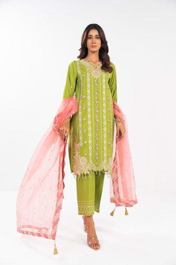 AlKaram | Festive Summer 25 | FC-12E-25-Lime Green