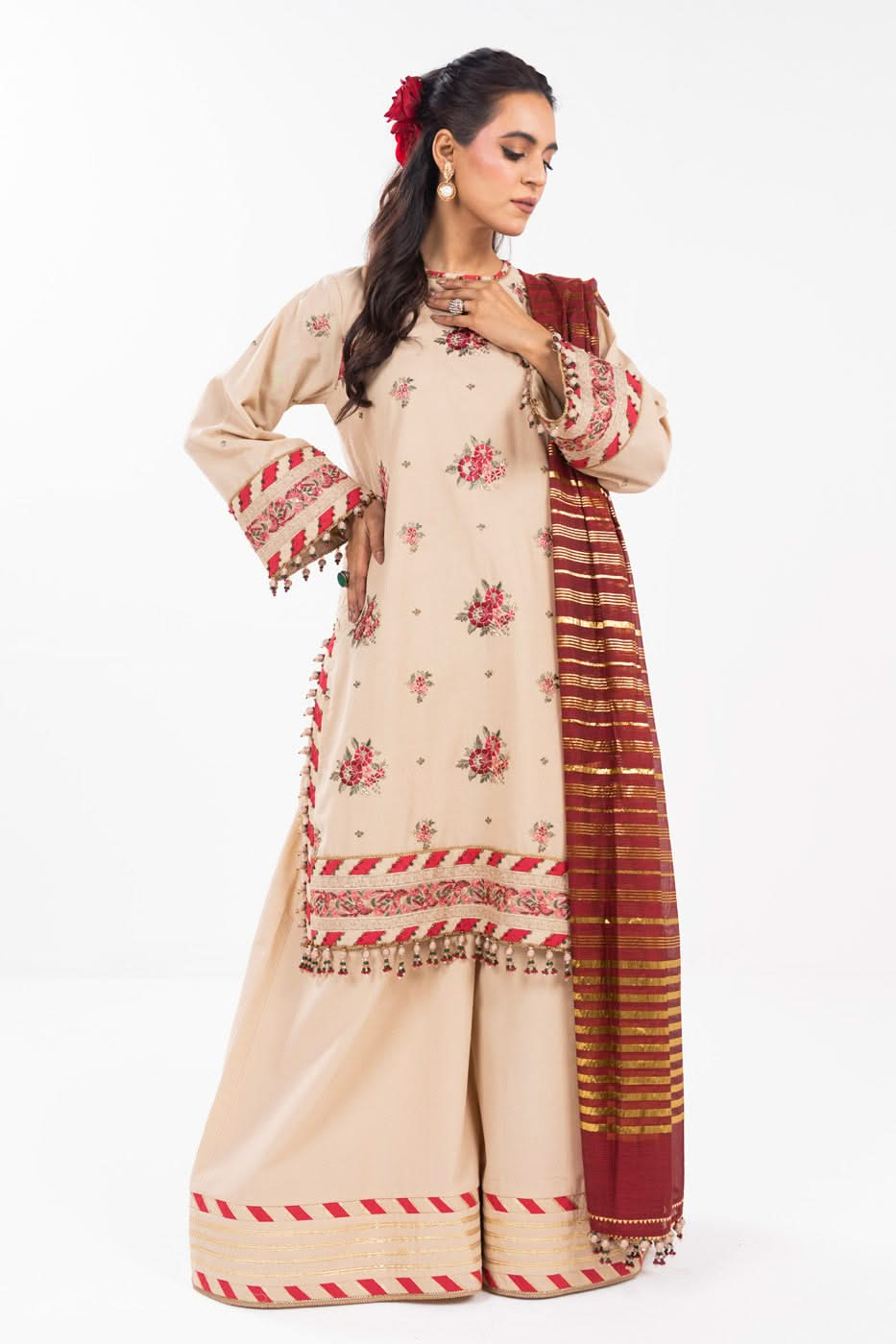 AlKaram | Festive Summer 25 | FC-35N-25-Beige