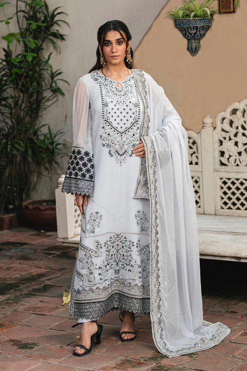 Maryum N Maria | Gulnaar Formals | 3 Piece Embroidered Chiffon LILIYA - FSU5657