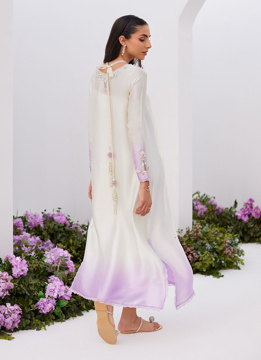 Farah Talib Aziz | Zaza Luxe Pret 24 | LYA IVORY EMBELLISHED RAW SILK SHIRT AND DUPATTA - Pakistani Clothes for women, in United Kingdom and United States