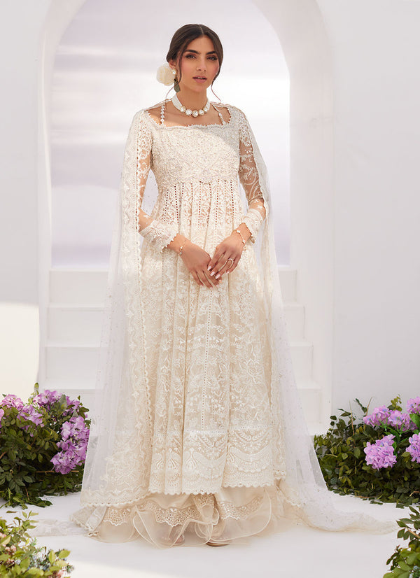 Farah Talib Aziz | Zaza Luxe Pret 24 | MAELLE IVORY EMBROIDERED AND EMBELLISHED KALIDAAR - Hoorain Designer Wear - Pakistani Ladies Branded Stitched Clothes in United Kingdom, United states, CA and Australia