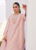 Farah Talib Aziz | Zaza Luxe Pret 24 | BEBE BLUSH PINK EMBELLISHED RAW SILK KURTA SHIRT AND DUPATTA - Pakistani Clothes for women, in United Kingdom and United States