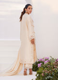 Farah Talib Aziz | Zaza Luxe Pret 24 | TISELE IVORY PLEATED RAW SILK SHIRT AND DUPATTA - Pakistani Clothes for women, in United Kingdom and United States